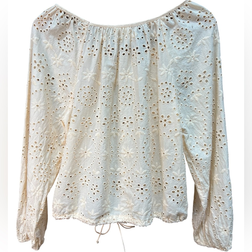 Joie Eyelet Ruffle Drawstring Blouse - Picture 2 of 6